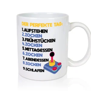 Zocker Spruch | Gamer Tasse | perfekter Tag Liste - Tasse Weiß - Kaffeetasse / Geschenk / Familie