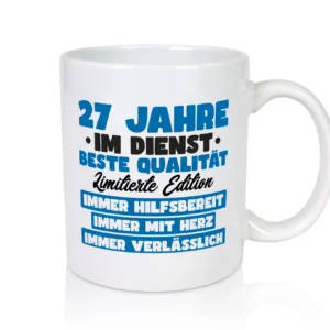 27 Jahre im Dienst | Jubiläum | Arbeit v7 - Tasse Weiß - Kaffeetasse / Geschenk / Familie