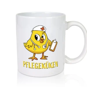 Pflegeküken | Küken Stethoskop - Tasse Weiß - Kaffeetasse / Geschenk / Familie