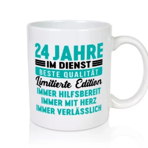 24 Jahre im Dienst | Jubiläum | Arbeit v5 - Tasse Weiß - Kaffeetasse / Geschenk / Familie