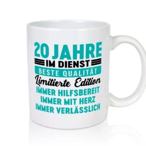 20 Jahre im Dienst | Jubiläum | Arbeit v5 - Tasse Weiß - Kaffeetasse / Geschenk / Familie