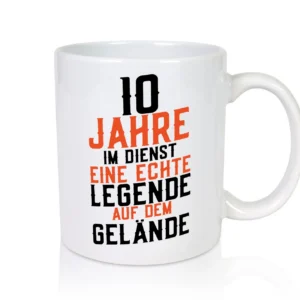 10 Jahre im Dienst | Legende | Jubiläum | Kollege | Arbeit - Tasse Weiß - Kaffeetasse / Geschenk / Familie