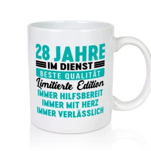 28 Jahre im Dienst | Jubiläum | Arbeit v5 - Tasse Weiß - Kaffeetasse / Geschenk / Familie