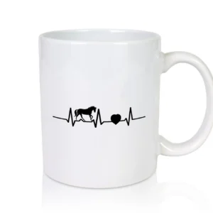 Pferd Herzschlag | Pferde Liebe | Reiter | Reiterin - Tasse Weiß - Kaffeetasse / Geschenk / Familie