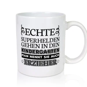 Superhelden Erzieher | Kindergarten Tasse | Kita Beruf - Tasse Weiß - Kaffeetasse / Geschenk / Familie