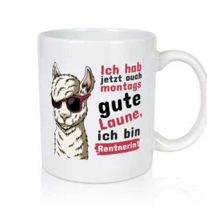 Rentnerin | Alpaka | Montags Tasse | Pensionierung - Tasse Weiß - Kaffeetasse / Geschenk / Familie