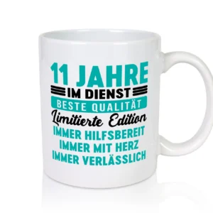 11 Jahre im Dienst | Jubiläum | Arbeit v5 - Tasse Weiß - Kaffeetasse / Geschenk / Familie