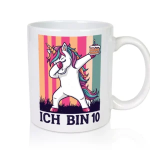 10 Geburtstag | Einhorn | Damping | Mädchen - Tasse Weiß - Kaffeetasse / Geschenk / Familie