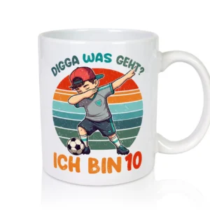 10. Geburtstag | 10 Jahre | digga ich bin 10 | Dabbing - Tasse Weiß - Kaffeetasse / Geschenk / Familie