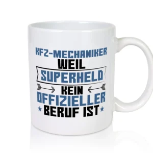Superheld KFZ-Mechaniker | Werkstatt | Mechaniker - Tasse Weiß - Kaffeetasse / Geschenk / Familie