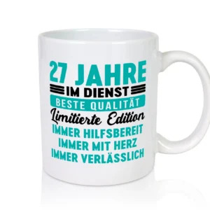 27 Jahre im Dienst | Jubiläum | Arbeit v5 - Tasse Weiß - Kaffeetasse / Geschenk / Familie