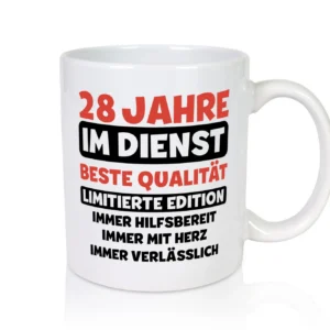 28 Jahre im Dienst | Jubiläum | Arbeit v3 - Tasse Weiß - Kaffeetasse / Geschenk / Familie