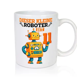 11. Geburtstag | 11 Jahre | Roboter | Junge - Tasse Weiß - Kaffeetasse / Geschenk / Familie