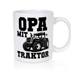 Opa mit Traktor | Opa | Traktor - Tasse Weiß - Kaffeetasse / Geschenk / Familie
