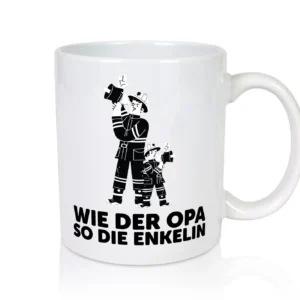 Wie der Opa, so die Enkelin | Opa | Enkelin | Uniform - Tasse Weiß - Kaffeetasse / Geschenk / Familie
