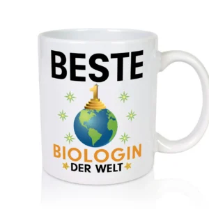 Welt Beste Biologin | Biologie | Naturforscherin - Tasse Weiß - Kaffeetasse / Geschenk / Familie