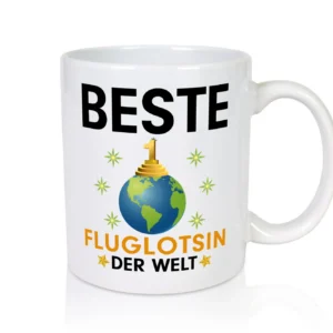 Welt Beste Fluglotsin | Flughafen | Flugverkehr - Tasse Weiß - Kaffeetasse / Geschenk / Familie