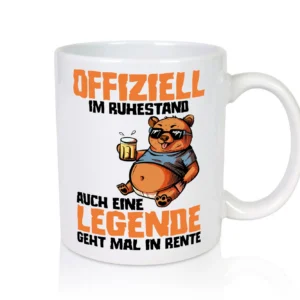 Offiziel im Ruhestand | Bär | Rentner | Rente - Tasse Weiß - Kaffeetasse / Geschenk / Familie