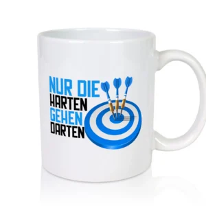 Nur die Harten gehen Darten | Dart | Dartspieler | Pfeile - Tasse Weiß - Kaffeetasse / Geschenk / Familie