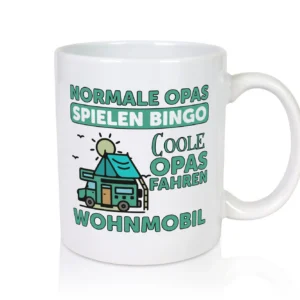 Opas spielen Bingo, coole fahren Wohnmobil | Vögel - Tasse Weiß - Kaffeetasse / Geschenk / Familie