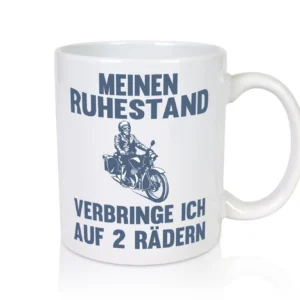 Ruhestand verbringe ich auf 2 Rädern | Opa | Motorrad - Tasse Weiß - Kaffeetasse / Geschenk / Familie