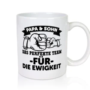 Papa und Sohn | Kinder | Vatertag | Vater - Tasse Weiß - Kaffeetasse / Geschenk / Familie