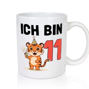 11. Geburtstag | 11 Jahre | Tiger | Geburtstag - Tasse Weiß - Kaffeetasse / Geschenk / Familie