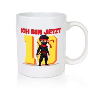 10. Geburtstag | 10 Jahre | Ninja | Kinder - Tasse Weiß - Kaffeetasse / Geschenk / Familie