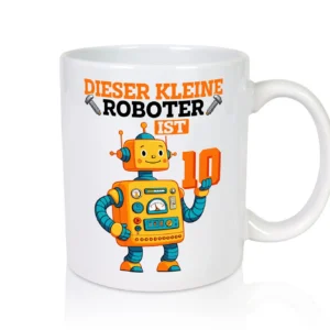 10. Geburtstag | 10 Jahre | Roboter | Junge - Tasse Weiß - Kaffeetasse / Geschenk / Familie