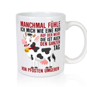 Von Pfosten umgeben | Kollege | Kollegin | Männer - Tasse Weiß - Kaffeetasse / Geschenk / Familie