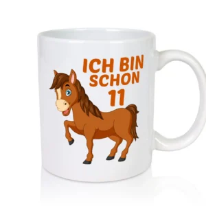 11. Geburtstag | Ich bin schon 11 | Pferde | Pony - Tasse Weiß - Kaffeetasse / Geschenk / Familie