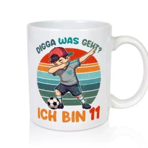 11. Geburtstag | 11 Jahre | digga ich bin 11 | Dabbing - Tasse Weiß - Kaffeetasse / Geschenk / Familie