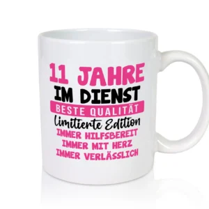 11 Jahre im Dienst | Jubiläum | Arbeit v10 - Tasse Weiß - Kaffeetasse / Geschenk / Familie