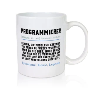 Programmierer | Definition | Softwareentwickler | Informatik - Tasse Weiß - Kaffeetasse / Geschenk / Familie
