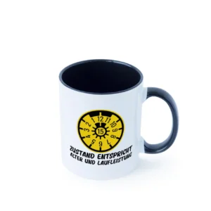 Zustand entspricht Alter und Laufleistung | Autofan | Tacho Farbige Tasse - Kaffeetasse / Geschenk / Familie
